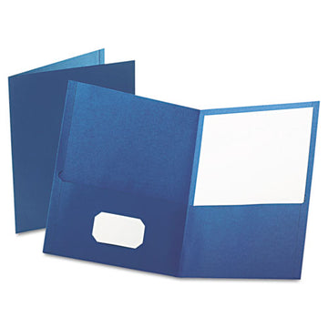 Oxford™ Twin-pocket Folder, Embossed Leather Grain Paper, 0.5" Capacity, 11 X 8.5, Blue, 25-box freeshipping - TVN Wholesale